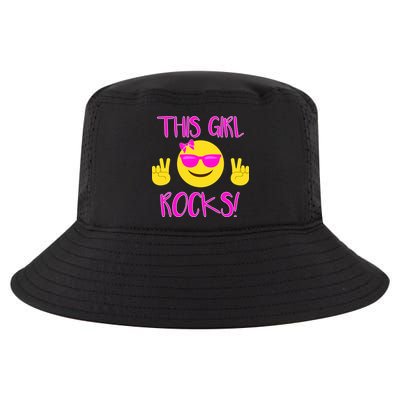 This Girl Rocks Funny Emoji Cool Comfort Performance Bucket Hat