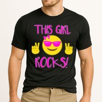 This Girl Rocks Funny Emoji Cooling Performance Crew T-Shirt