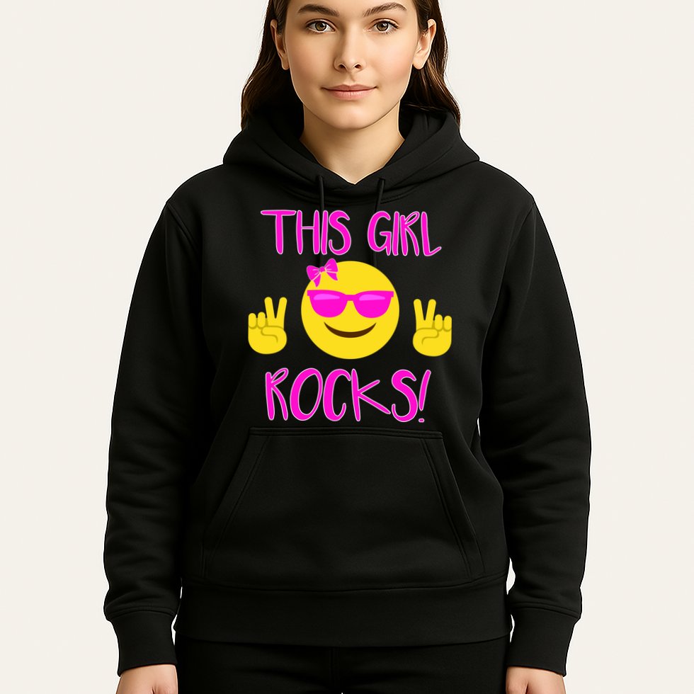 This Girl Rocks Funny Emoji Hoodie