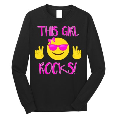 This Girl Rocks Funny Emoji Long Sleeve Shirt