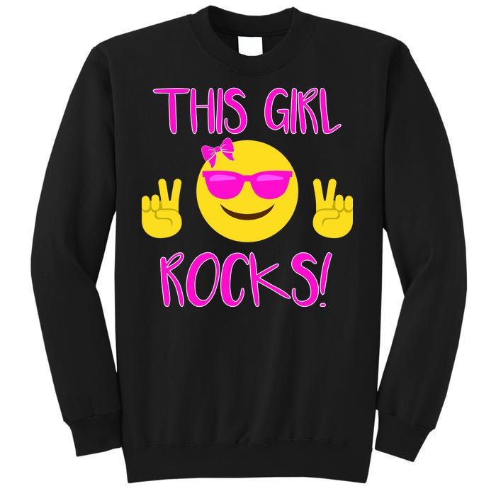 This Girl Rocks Funny Emoji Sweatshirt