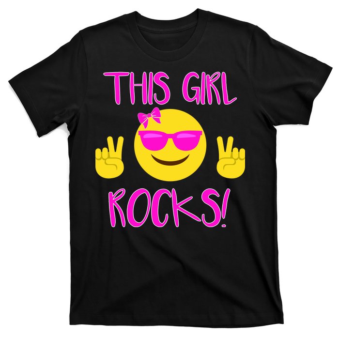 This Girl Rocks Funny Emoji T-Shirt