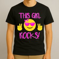 This Girl Rocks Funny Emoji T-Shirt