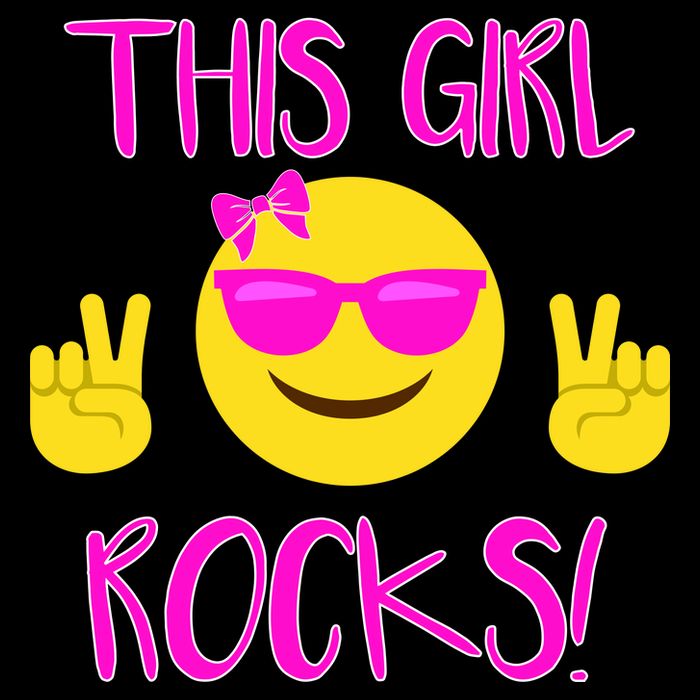 This Girl Rocks Funny Emoji T-Shirt