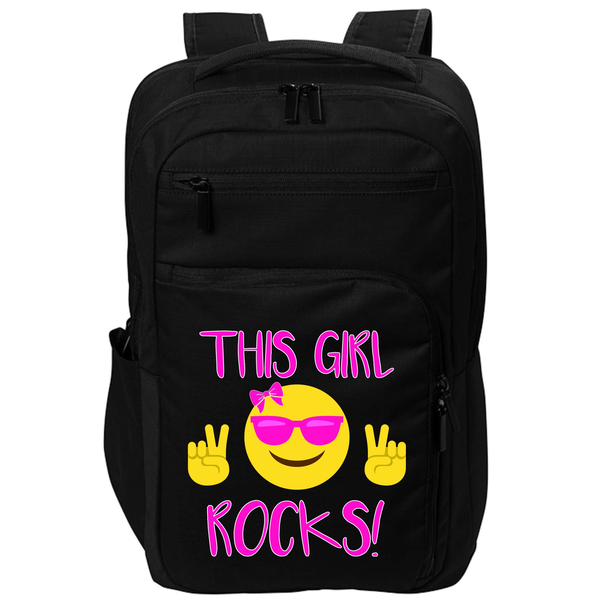 This Girl Rocks Funny Emoji Impact Tech Backpack