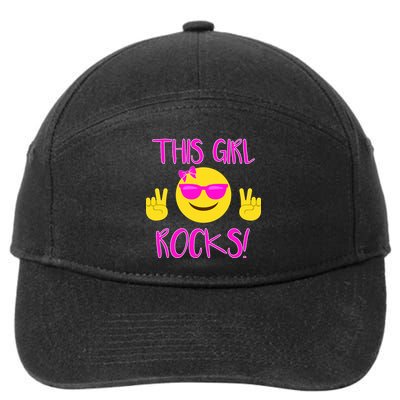 This Girl Rocks Funny Emoji 7-Panel Snapback Hat