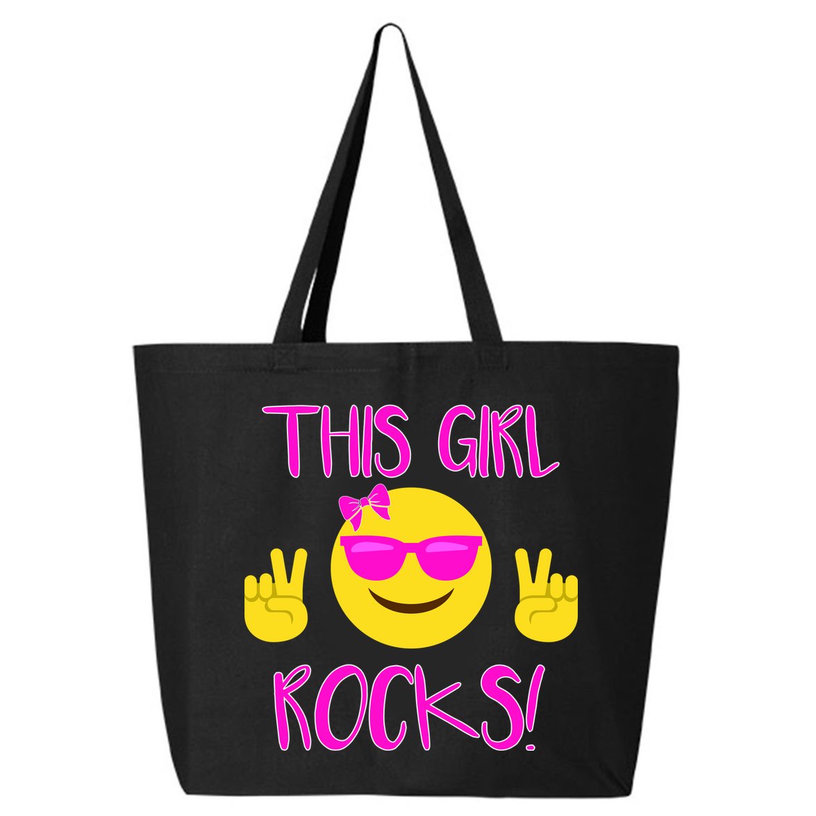 This Girl Rocks Funny Emoji 25L Jumbo Tote