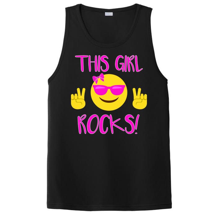 This Girl Rocks Funny Emoji PosiCharge Competitor Tank