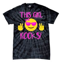 This Girl Rocks Funny Emoji Tie-Dye T-Shirt