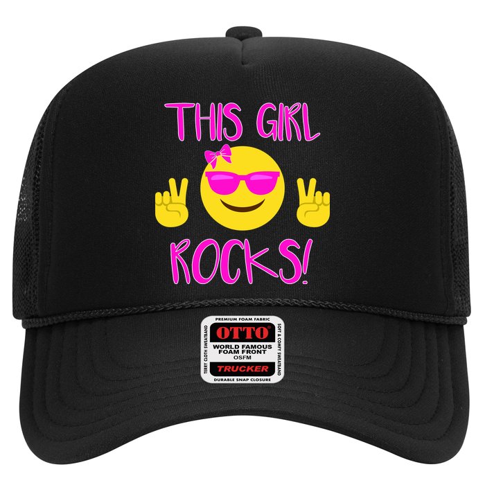 This Girl Rocks Funny Emoji Trucker Hat