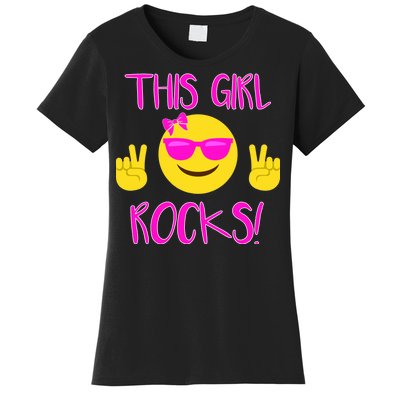 This Girl Rocks Funny Emoji Women's T-Shirt