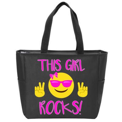 This Girl Rocks Funny Emoji Zip Tote Bag