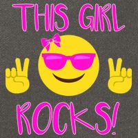 This Girl Rocks Funny Emoji Cotton Canvas Backpack