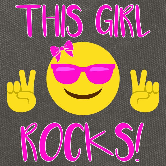 This Girl Rocks Funny Emoji Cotton Canvas Backpack