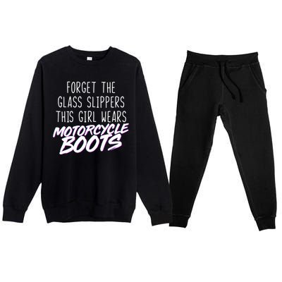 This Girl Wears Motorcycle Boots Premium Crewneck Sweatsuit Set