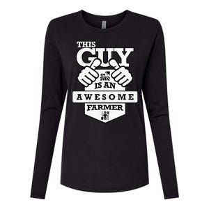 This Guy Is An Awesome Farmer Womens Cotton Relaxed Long Sleeve T-Shirt