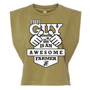 This Guy Is An Awesome Farmer Garment-Dyed Women's Muscle Tee