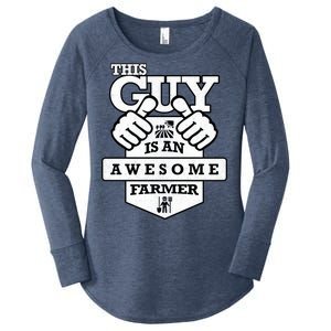 This Guy Is An Awesome Farmer Women's Perfect Tri Tunic Long Sleeve Shirt