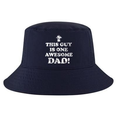 This Guy is One Awesome Dad Distressed Cool Comfort Performance Bucket Hat