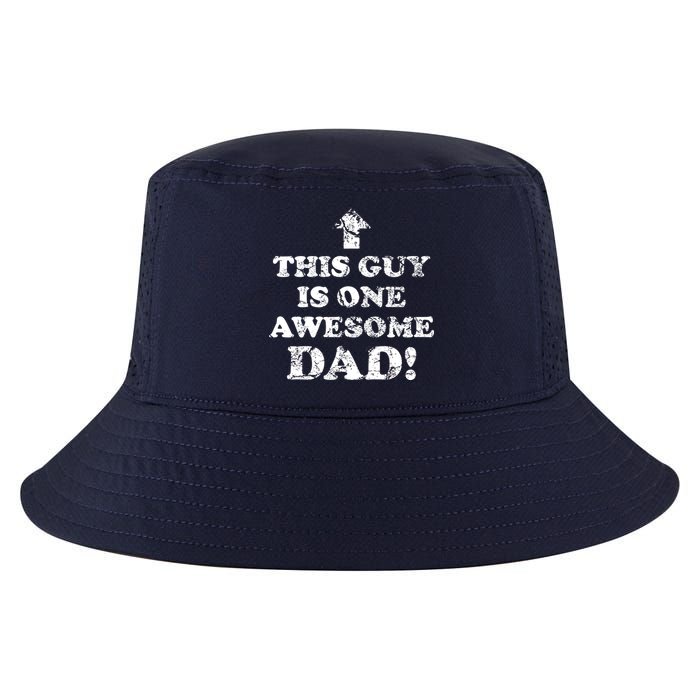 This Guy is One Awesome Dad Distressed Cool Comfort Performance Bucket Hat