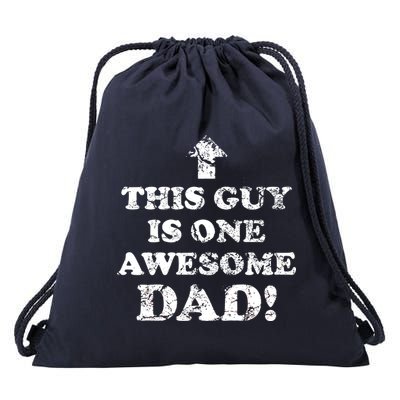This Guy is One Awesome Dad Distressed Drawstring Bag
