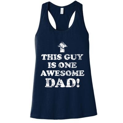 This Guy is One Awesome Dad Distressed Womens Tank Top