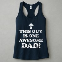 This Guy is One Awesome Dad Distressed Womens Tank Top