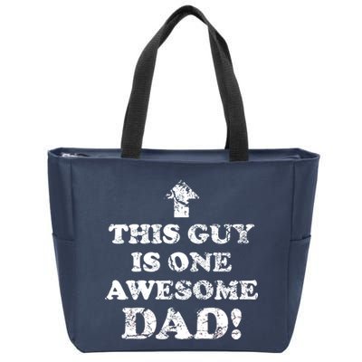 This Guy is One Awesome Dad Distressed Zip Tote Bag