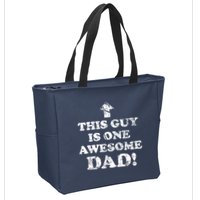 This Guy is One Awesome Dad Distressed Zip Tote Bag
