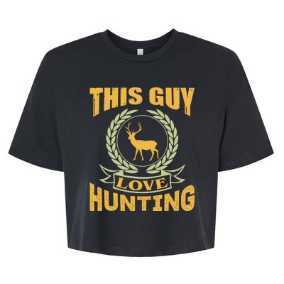 This Guy Love Hunting Bella+Canvas Jersey Crop Tee