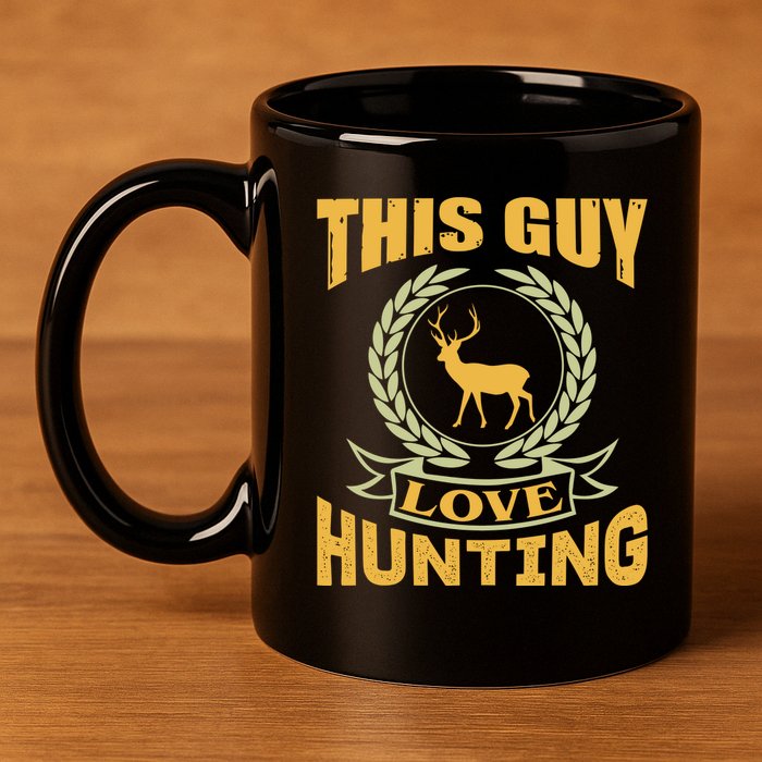 This Guy Love Hunting 11oz C Handle Ceramic Mug