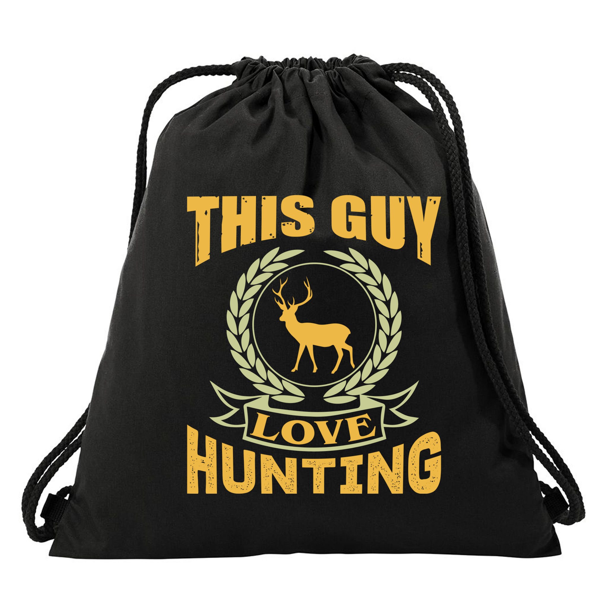 This Guy Love Hunting Drawstring Bag