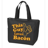 This Guy Loves Bacon Zip Tote Bag