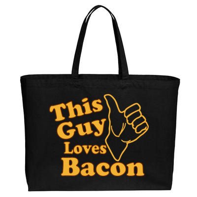 This Guy Loves Bacon Cotton Canvas Jumbo Tote