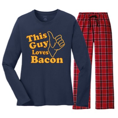 This Guy Loves Bacon Women's Long Sleeve Flannel Pajama Set 