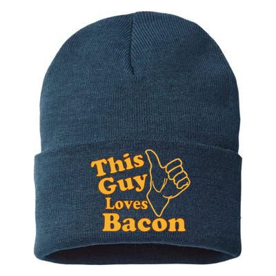 This Guy Loves Bacon Sustainable Knit Beanie