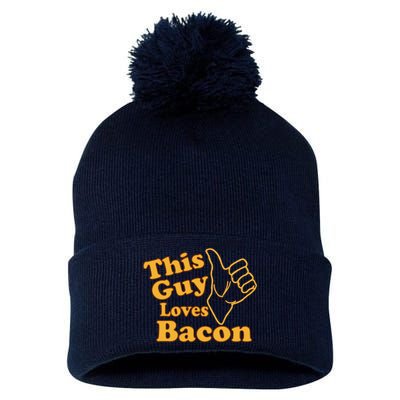 This Guy Loves Bacon Pom Pom 12in Knit Beanie