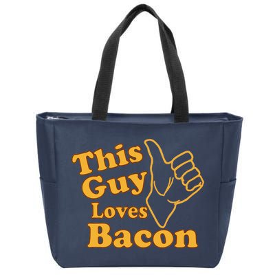 This Guy Loves Bacon Zip Tote Bag