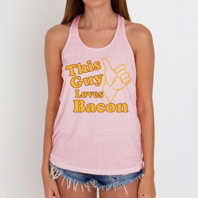 This Guy Loves Bacon Women's Knotted Racerback Tank