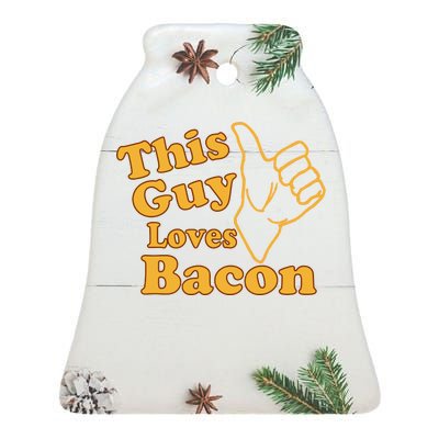 This Guy Loves Bacon Ceramic Bell Ornament