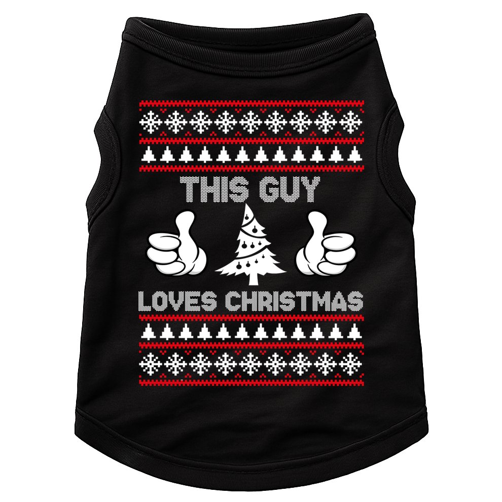 This Guy Loves Christmas Ugly Christmas Sweater Doggie Tank