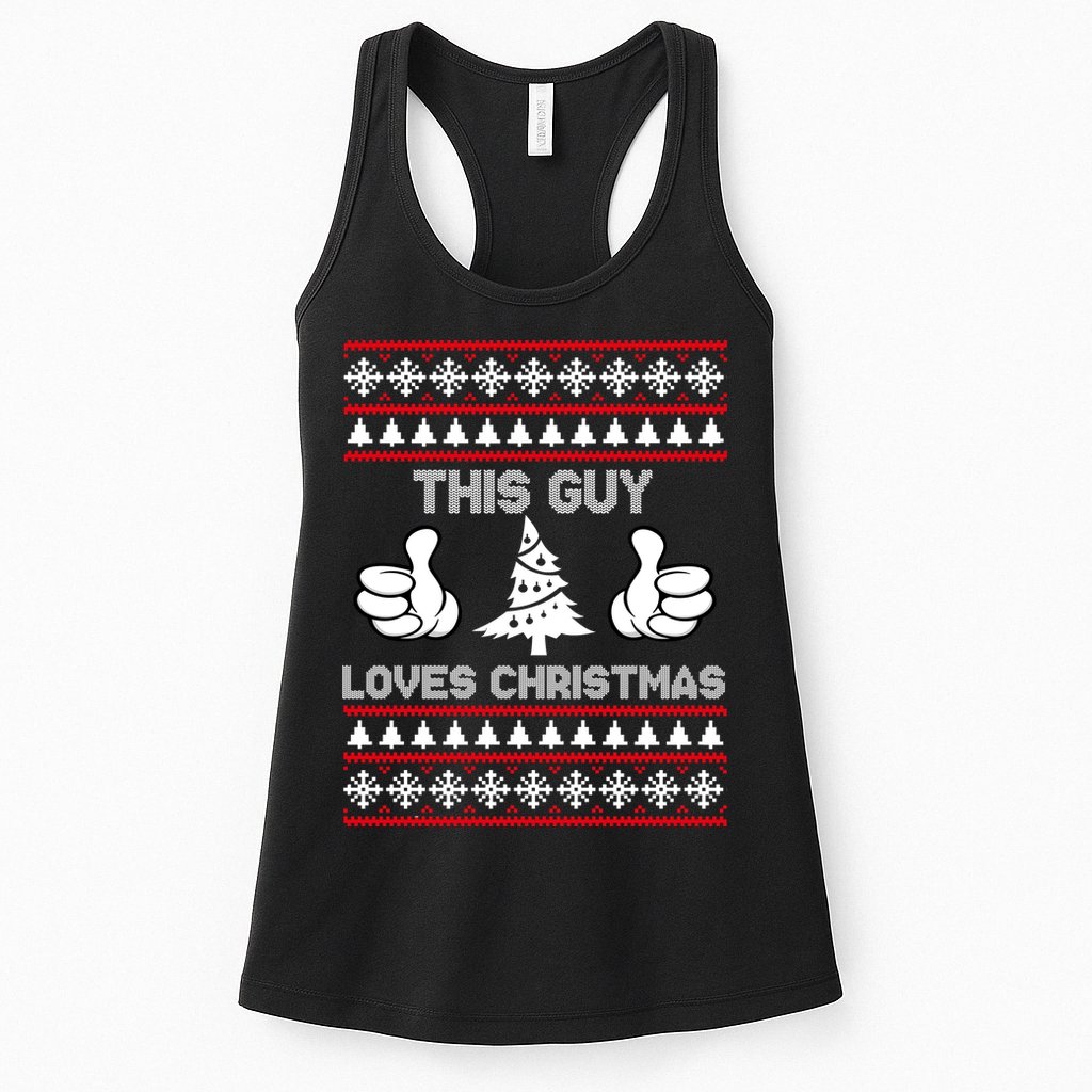 This Guy Loves Christmas Ugly Christmas Sweater Womens Tank Top