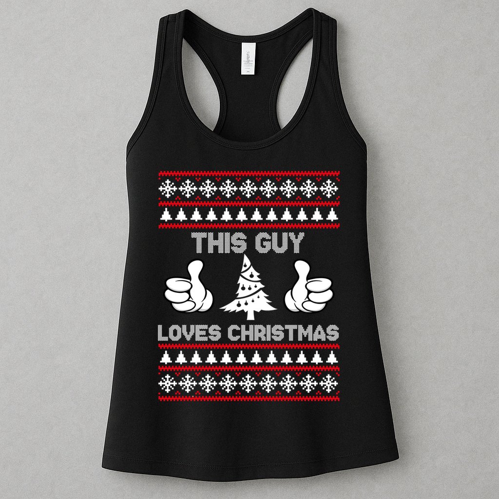 This Guy Loves Christmas Ugly Christmas Sweater Womens Tank Top