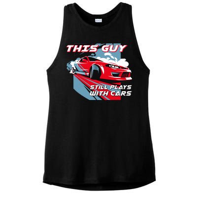 This Guy Still Plays With Cars Ladies PosiCharge Tri-Blend Wicking Tank