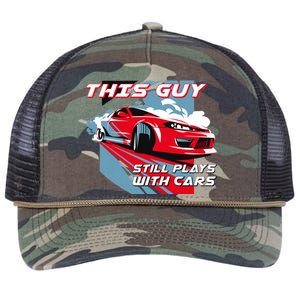 This Guy Still Plays With Cars Retro Rope Trucker Hat Cap