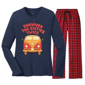 This Guy Survived The Sixties Twice Women's Long Sleeve Flannel Pajama Set 