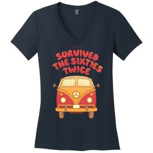 This Guy Survived The Sixties Twice Women's V-Neck T-Shirt