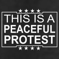 This Is A Peaceful Protest Pro Trump 7 Panel Mesh Trucker Snapback Hat