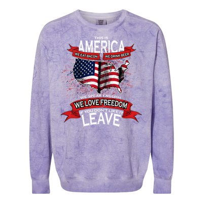 This Is America If You Don't like It Leave Colorblast Crewneck Sweatshirt