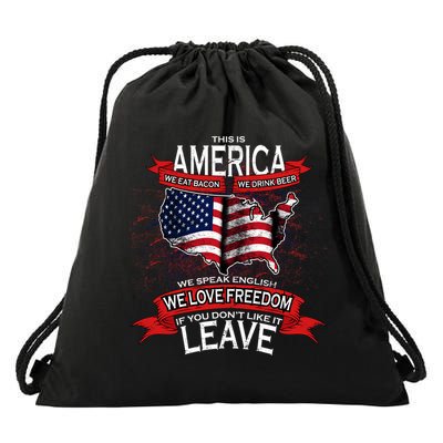 This Is America If You Don't like It Leave Drawstring Bag